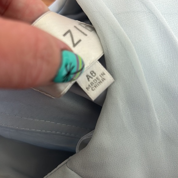 Azazie Light Blue Long BridesMade/Formal Dress Sz 8 - Picture 11 of 15